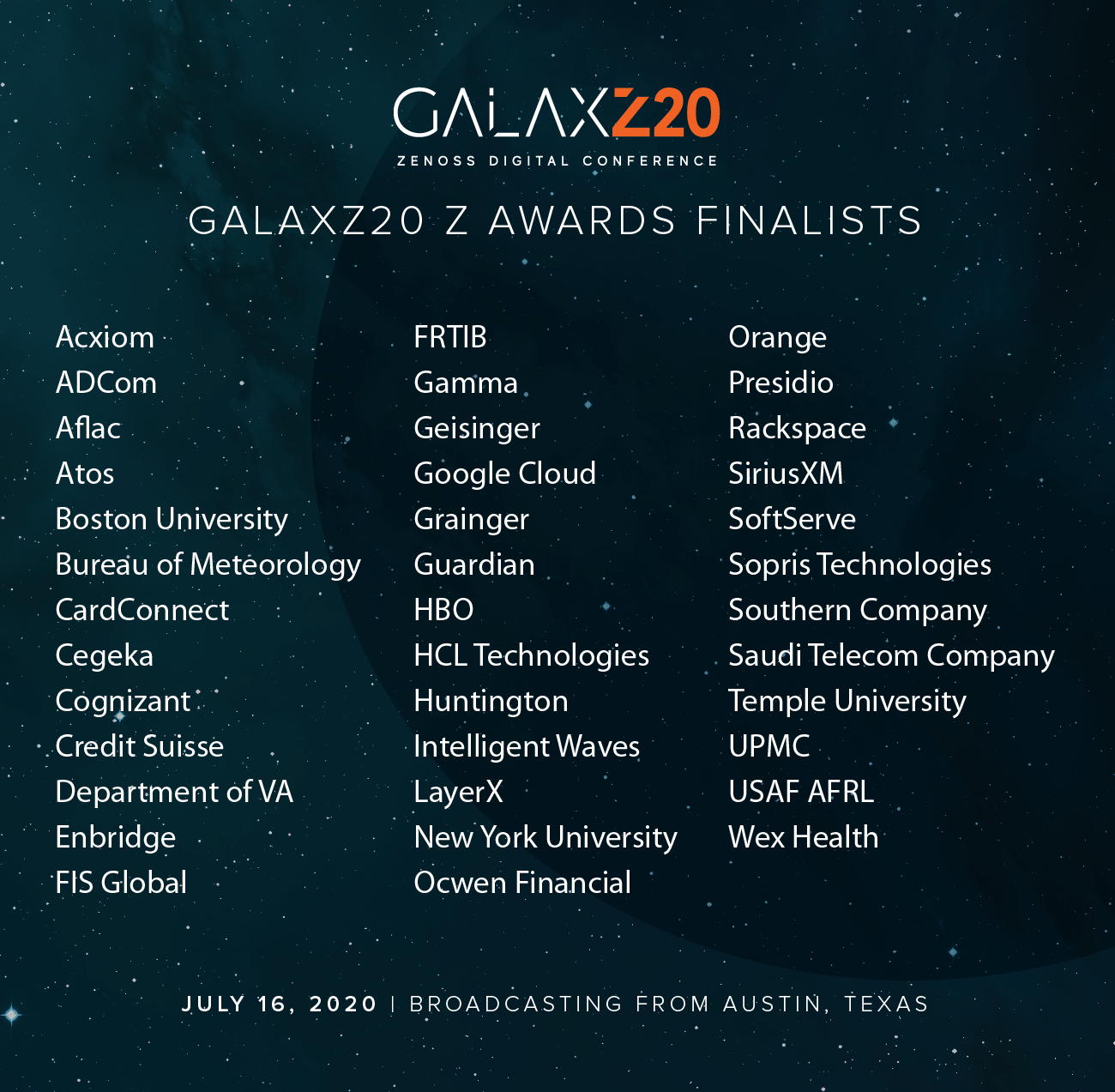 GalaxZ20 Z Awards Finalists